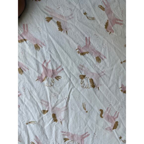 Pottery Barn Kids Pink Unicorn Rainbow Organic Sheet - Picture 4 of 5